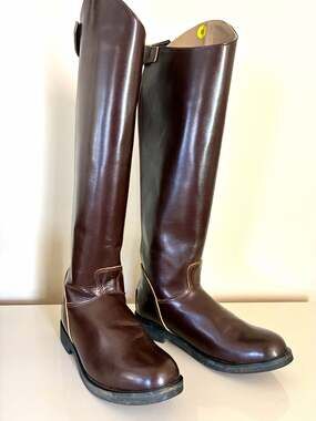 Women's Brown Leather Tall Boots US Size 8 Equestrian Halloween
